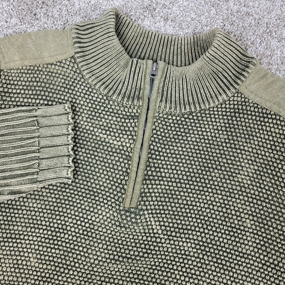 Carbon 2 Cobalt Mens 2XL Olive Green Textured Stretch Heavy Quarter Zip